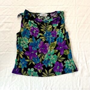 Vintage 90s Ronni Nicole Cowl Neck Floral Top